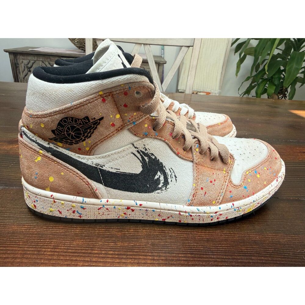 Air Jordan 1 Mid SE 'Brushstroke Paint Splatter' Size 9.5